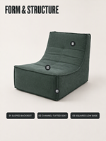 Canapé paresseux moderne en tissu chenille avec rembourrage en éponge compressée pour salon, chambre et appartement