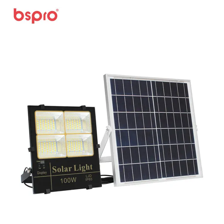 Bspro faretto solare 100w led luce di inondazione cina produttori luce di inondazione lampada esterna 100w