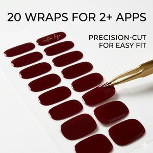 En gros Wraps d'ongles en gel Rouge Bourgogne Sans UV Sans HEMA Qualité Salon Vin Profond Marque Privée Non Toxique Tenue 14 Jours Sans Lampe - Product Image 2