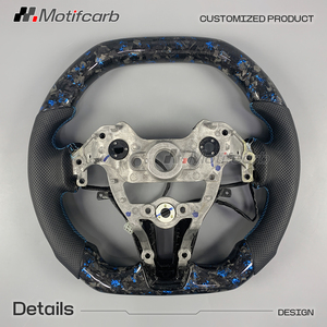 Volante Deportivo Personalizado de Fibra de Carbono Forjado Azul para Hyundai Serie N I20N I30N Elantra N N-line 2018-2026 - Product Image 5