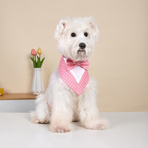 TANPOPO Nouveau nœud papillon mignon en forme de coeur Accessoires pour chiens de compagnie Serviette de bave Triangle Écharpe - Product Image 2