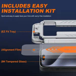 1-2 팩 유리 3D 풀 프레임 프리미엄 강화 9H 경도 소프트 에지 쉬운 적용 아이폰 12 13 14 15 프로 맥스