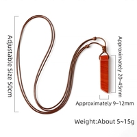 Collier pendentif pilier noué en pierre naturelle faite à la main, quartz rose, améthyste, ambre, cristal brut, forme rectangulaire irrégulière, pour la guérison