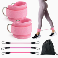 Juego de Bandas de Resistencia para Tobillos con Anillo en D, Correas de Ejercicio para Fitness, Bandas de Tracción para Entrenamiento y Protección de Tobillos