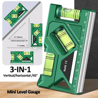 Mini niveau à bulle 3-en-1 haute précision, règle de mesure horizontale et verticale, rapporteur, outils magnétiques portables