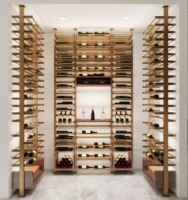 Étagère à vin murale moderne en acier inoxydable et bois, grande capacité, écologique, pour la maison
