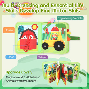 Libro delle Attività Montessori Vendita Diretta dalla Fabbrica, Puzzle Educativo per Bambini 1-3 Anni, Apprendimento delle Abilità di Vita <span class=keywords><strong>con</strong></span> <span class=keywords><strong>Alfabeto</strong></span>, <span class=keywords><strong>Numeri</strong></span> e Forme - Product Image 4