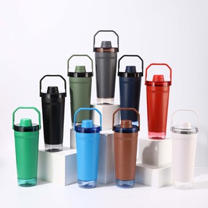 Shaker personalizzato con logo, 600 ml, in acciaio inossidabile, isolato sottovuoto, a prova di perdite, con base portaoggetti - Product Image 1