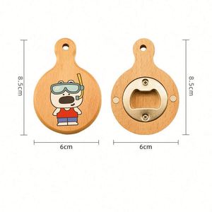 Imán Personalizable con Logotipo para Refrigerador, Abridor de Botellas Magnético de Madera para Uso Doméstico, Artículos Promocionales para Mesa - Product Image 2