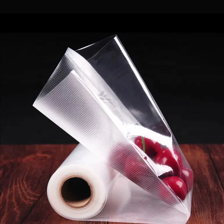Bolsa de plástico transparente para sellador al vacío, bolsas biodegradables para alimentos, rollos de almacenamiento al vacío, venta directa de fábrica