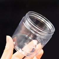 Pots cosmétiques en plastique PET pour crèmes de soin 100ml-300ml avec couvercles à vis ambrés/noirs/blancs, logo personnalisé imprimé en sérigraphie, MOQ 100