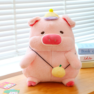 Jouets en peluche super doux et mignons en forme de cochon de dessin animé personnalisé, en coton PP, jouets en peluche anti-stress, vente en gros - Product Image 2