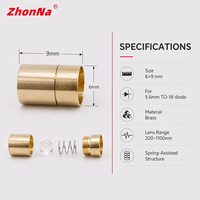 ZhonNa 6x9mm Brass Laser Diode Housing 5.6mm TO-18 Spring Collimating Lens Holder for Optical Instrument Tool Accessory 1Pcs DIY