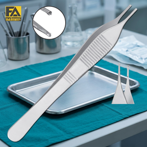 Pince à tissus Adson 1x2 dents, pointe droite, instrument chirurgical de classe I certifié CE, manuel - Product Image 3