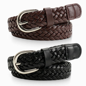 Nouvelle ceinture en similicuir tressé de style coréen pour femme, avec boucle en alliage, 105 cm, idéale pour jeans et robes - Product Image 1