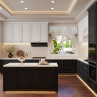 Meuble de cuisine moderne et minimaliste Aige, sur mesure, écologique, grande capacité, avec rangement, robinet et charnière, idéal pour appartement