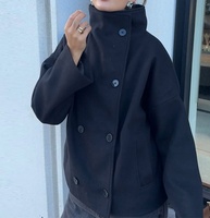 Nouvelle Collection Automne – Manteau Court Polyvalent Décontracté à Col Montant et Double Boutonnage