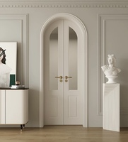 Portes en bois à double ouverture Portes intérieures style crème Poignées en laiton Portes françaises personnalisées