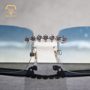 Gafas de Sol de Lujo Personalizadas de Primera Calidad <span class=keywords><strong>2024</strong></span> Sin Montura con Diamantes y Moissanita para Hombre - Product Image 3