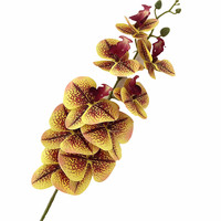 Fleur d'orchidée papillon artificielle, 9 têtes, faite à la main, toucher réel, PU, Phalaenopsis, moderne, respectueuse de l'environnement, Thanksgiving