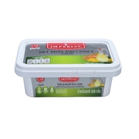 Vente en gros écologique client logo impression 250g rectangulaire IML beurre récipient en plastique beurre boîte d'emballage avec couvercle