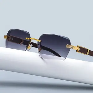 تتجه النظارات الشمسية الخشب الحبوب 2021 خمر فتاة ساحة فرملس نظارات شمسية مهرجان الديكور النظارات A3256