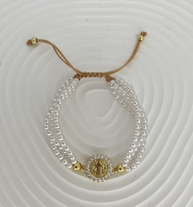 Pulseras Unisex <span class=keywords><strong>con</strong></span> Dije de San Benito, Jesús, Estrella y Corazón 2024, Nueva Tendencia <span class=keywords><strong>con</strong></span> Cuentas de Perlas, Joyería de Moda para Bodas, Niñas y <span class=keywords><strong>Amistad</strong></span> - Product Image 4