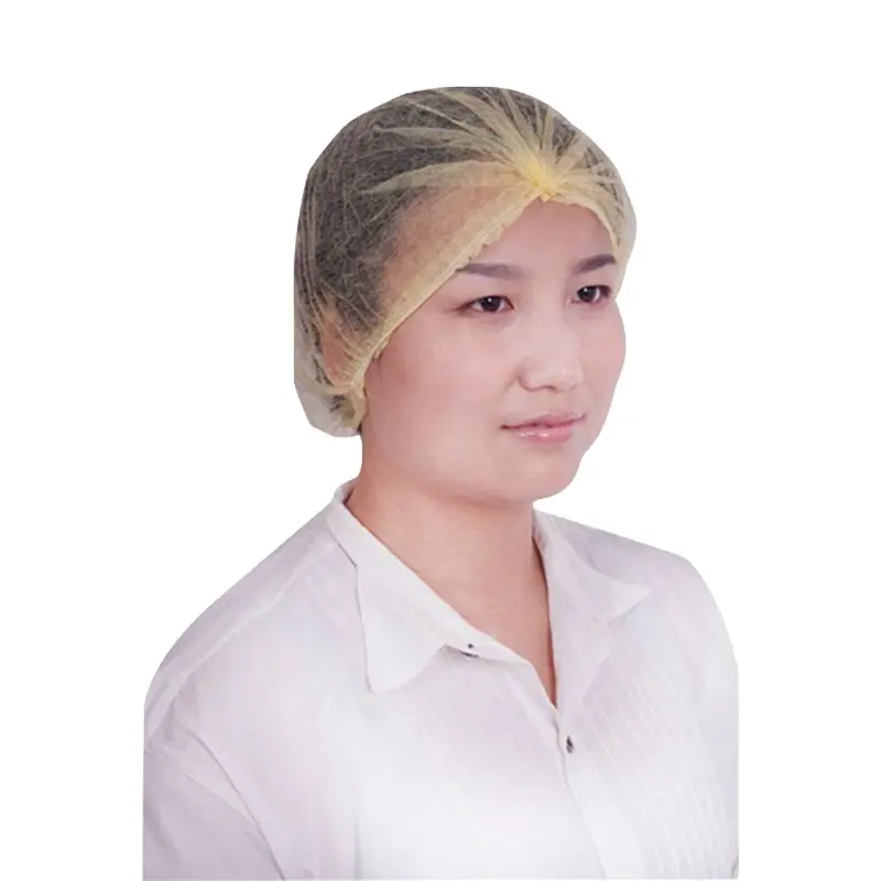 Disposable nonwoven dental cap medical consumables Round Crimped Pleated Strip nurse scrubs hat head cover