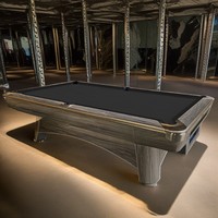 Table de billard américaine en bois massif de 8 pieds sur 9 pieds avec plateau en ardoise et coussinets en caoutchouc pour club, bar, salle de jeux à domicile