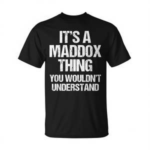 เสื้อยืดแมดด็อกซ์สีดำสำหรับผู้ใหญ่ แขนสั้น คอกลม เสื้อสำหรับงานปาร์ตี้รวมครอบครัว - Product Image 2