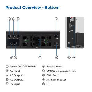 KUNGF Inverter surya 6KW, Kit Inverter <span class=keywords><strong>Panel</strong></span> surya hibrida 48V baterai dengan Inverter gelombang sinus murni fase tunggal ganda - Product Image 2