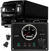 Panel de Instrumentos Marino para RV/Barco de 12V/24V, Nuevo, con Indicador de Motor, Capacidad de Motor de 1-2L, 4000 RPM, Panel de Interruptores con Retroiluminación Roja