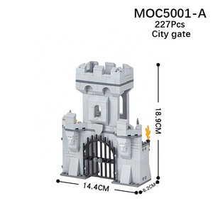 MOC5001 Ensembles de blocs de <span class=keywords><strong>construction</strong></span> : Scènes de champ de bataille et murs de château médiévaux, avec portails - Product Image 2