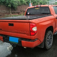 Couverture de benne pliante en trois parties en alliage d'aluminium noir pour Toyota Tundra Hilux Revo