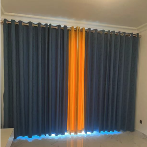 Nouveaux rideaux et tissus de rideaux prêts à l'emploi en stock de texture de polyester classique - Product Image 4