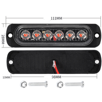 6 feux stroboscopiques LED IP67 pour camion, rouge 12V, feux latéraux universels pour camion, plusieurs couleurs et abat-jour transparents