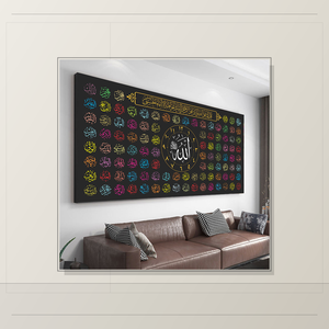 Art mural multicolore avec 99 noms d'Allah, impression sur toile de calligraphie islamique, décoration moderne pour <span class=keywords><strong>la</strong></span> maison, salle de prière, salon - Product Image 2
