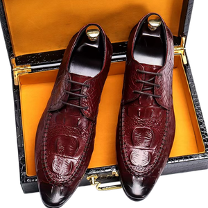 Chaussures Oxford Richelieu à boucle pour hommes, en cuir véritable, de haute qualité, pour affaires, mariage et marié, antidérapantes - Product Image 3