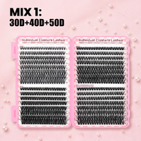 Paquete de Pestañas Preformadas en Volumen 30D 40D 50D 60D 8-16mm 640 Piezas, Extensiones de Pestañas Individuales en Racimo, Gran Capacidad, Profesional
