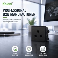 Module de prise modulaire universel Kolani noir à encliquetage 16A 250V, module multiprise en PC ignifuge