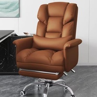 Vente en gros d'usine de chaise de bureau ergonomique réglable confortable en cuir souple avec repose-pieds style moderne pour les patrons