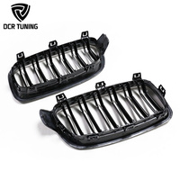 Calandre avant en fibre de carbone forgée pour BMW Série 3 F30, double lamelles, à clipser, en carbone véritable, pour pare-chocs avant, grille d'aération