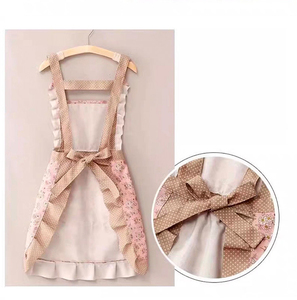 Tabliers floraux pour femmes avec poche, tabliers de cuisine doux pour femmes, tabliers de chef pour la cuisine et le jardinage, tablier en coton avec sangle réglable - Product Image 3