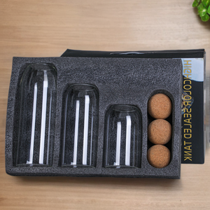 Borosilicate khác nhau 3-mảnh kích cỡ cao cấp Vòng gia vị Jar nhà bếp thực phẩm thủy tinh lưu trữ lọ thiết lập với nút chai có nắp đậy - Product Image 5