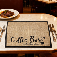 Tapis de table carré en lin super absorbant, antidérapant, accessoire de cuisine pour comptoir, machine à café, tapis en terre de diatomée