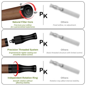 Natural Wood and Stainless Steel Quit <b>Smoking</b> Stick Vaporless OEM Relaxation Wholesale Portable - Product Image 5