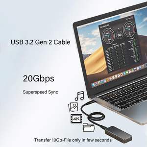 SYONG Câble USB 3.0 Type-C <span class=keywords><strong>Super</strong></span> Speed Câble de charge rapide USB-C cordon mâle à USB-C mâle Compatible avec les ordinateurs portables, les téléphones, les PC - Product Image 4