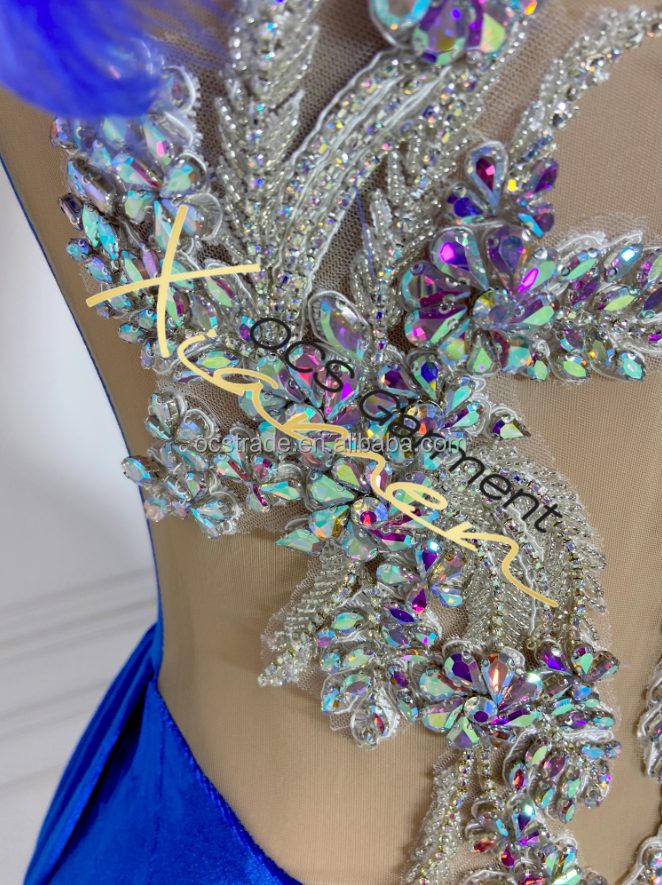 royal blue feather dress