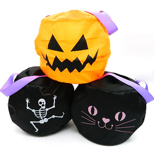 Disfraces de fiesta Qiankun, bolsa de dulces de Halloween, talla única, naranja y negro, asa comprimible con resorte, accesorios de fiesta para niños - Product Image 5