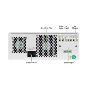 Inversor Híbrido de Red de 8KW, Inversor Solar Doméstico de Onda Sinusoidal Pura de 3.3KW-12.3KW, MPPT, WiFi, Pantalla LED, Salida de CA, Protección IP65, Conexión a Red - Product Image 4